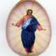 A LARGE RUSSIAN PORCELAIN EASTER EGG SHOWING THE BLESSING CHRIST - photo 1