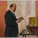A MONUMENTAL PAINTING SHOWING LENIN TELEGRAPHING - photo 1