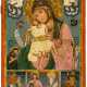 A LARGE GREEK ICON SHOWING THE MOTHER OF GOD KYKKIOTISSA AND SAINTS - Foto 1