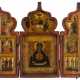 A RARE RUSSIAN TRIPTYCH SHOWING THE MOTHER OF GOD ZNAMENIE, FEASTDAYS AND SAINTS - фото 1
