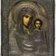 A RUSSIAN ICON WITH SILVER OKLAD SHOWING THE MOTHER OF GOD KASANSKAYA - фото 1