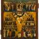 LARGE RUSSIAN ICON SHOWING THE RARE MOTIF OF ALL SAINTS - Foto 1