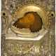 A FINE-PAINTED RUSSIAN ICON WITH BRASS OKLAD SHOWING THE HEAD OF ST. JOHN THE BAPTIST - Foto 1