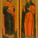 TWO VERY LARGE RUSSIAN ICONOSTASIS ICONS SHOWING ST. FLORUS AND LAURUS - photo 1
