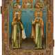 A VERY FINE PAINTED RUSSIAN ICON SHOWING ST. JOHN OF DAMASCUS AND ST. AGRIPPA - photo 1