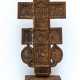 A WOOD CARVED BENEDICTION CROSS SHOWING FEASTDAYS OF THE CHURCH YEAR AND SAINTS - photo 1