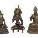 3 buddhistische Bronzefiguren Indien/Nepal - photo 1