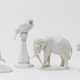 Vier Tiere (Elefant, Eisbär, Vogel und Katze) - Rosenthal, Selb und Bahnhof-Selb U.a. ''Elefant'', Entwurf Theodor Kärner. ''Eisbär'', Entwurf Gustav Schliepstein - photo 1