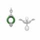 JADEITE AND DIAMOND PENDANT; TOGETHER WITH A CULTURED PEARL AND DIAMOND BROOCH - Foto 1