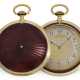 Taschenuhr: exquisite Gold/Emaille-Frackuhr im Stil der Cartier "Montre Couteau", Movado für Oscar Fresard Lucerne, ca.1920 - фото 1
