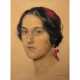 GRABWINKLER, PAUL (1880-1946), "Junge Frau mit rotem Band im schwarzen Haar", - Foto 1