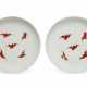 A SMALL PAIR OF FAMILLE ROSE `BATS' DISHES - photo 1