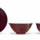 A RED-ENAMELED BOWL AND A RED-GLAZED BOWL - фото 1