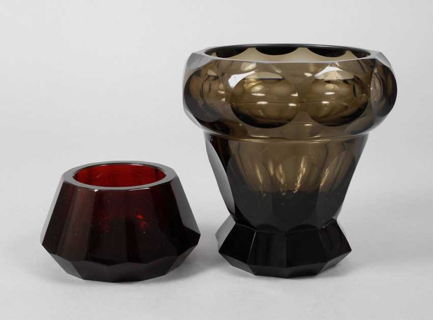 Two massive Bohemian glass bowls Two massive Bohemian glass bowls