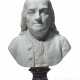 A SEVRES BISCUIT PORCELAIN BUST OF BENJAMIN FRANKLIN ON A FAUX LAPIS SOCLE - фото 1