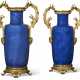 A PAIR OF LOUIS XV ORMOLU-MOUNTED CHINESE POWDER-BLUE PORCELAIN VASES - фото 1