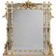 A LARGE CREAM-PAINTED AND PARCEL-GILT FAUX BAMBOO OVER-MANTEL MIRROR - фото 1