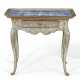 A DANISH GREY AND BLUE-PAINTED AND DELFT TILE-INSET TABLE - photo 1