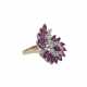 Ring mit Rubinnavettes und Brillanten von zus. ca. 0,5 ct, - фото 1