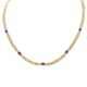 Collier mit 5 oval fac. Rubinen und 20 kl. Brillanten zus. ca. 0,21 ct, - Foto 1