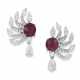 NO RESERVE | RUBY AND DIAMOND EARRINGS - photo 1