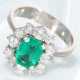 Ring: sehr schöner vintage Damenring mit Smaragd/Brillant-Besatz, 18K Gold - Foto 1