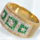 Ring: dekorativer Smaragd/Brillant-Goldschmiedering, 18K Gold - фото 1