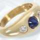 Ring: 14K goldener Bandring mit Saphir- und Diamantbesatz - photo 1