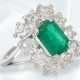 Ring: hochwertiger Smaragd/Brillant-Goldschmiedering, insg. ca. 4,2ct - фото 1