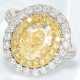 Ring: ausgesprochen schöner und wertvoller Diamant-Goldschmiedering/Anhänger mit großem gelben Diamant von ca. 3ct, neuwertig - Foto 1