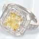 Sehr exklusiver Brillant/Diamant-Goldschmiedering mit einem gelben Fancy Diamanten von ca. 2,29ct, GIA-Report - Foto 1