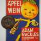 Hessen: Apfelwein EK-Deckel mit Werbeschild von Adam Rackles, FFM. - photo 1