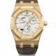 AUDEMARS PIGUET. AN ATTRACTIVE 18K PINK GOLD AUTOMATIC DUAL TIME WRISTWATCH WITH DATE, POWER RESERVE, DAY/NIGHT INDICATOR, GUARANTEE AND BOX - Foto 1