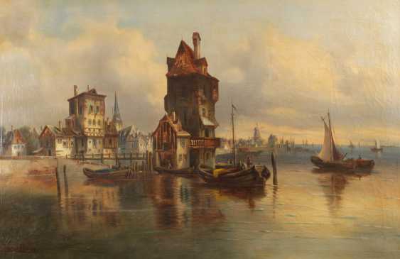 Auction: Karl Kaufmann, Dutch Harbour Landscape — buy online by VERYIMPORTANTLOT.com. Auction catalog "90. Auction of Antiques and art day III" from 26.05.2018: photo, price auction lot 4342
