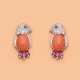 Paar charmante Vogel-Ohrringe mit Koralle - фото 1