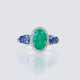 Smaragd-Saphir-Ring mit Brillanten. - photo 1