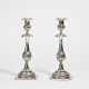 Pair of candlesticks with leaf collar - photo 1