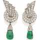 Emerald-Diamond-Ear Clip Ons - Foto 1