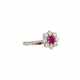 Ring mit Rubin und Brillanten zus. ca. 0,54 ct, - фото 1