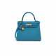 A BLEU FRIDA EVERCOLOR LEATHER RETOURN&#201; KELLY 28 WITH GOLD HARDWARE - фото 1