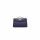 A BLEU SAPHIR SWIFT LEATHER KELLY POCHETTE WITH GOLD HARDWARE - фото 1