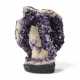 AN AMETHYST SEMI-GEODE WITH CALCITE INCLUSIONS - photo 1