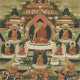 Thangka mit den Sieben Manushi Buddha und Maitreya - photo 1