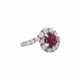 Ring mit Rubin und Brillanten von zus. ca. 0,5 ct, - photo 1