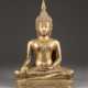 EINE SITZENDE STATUE VON SHAKYAMUNI AUS BRONZE - photo 1