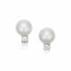 NO RESERVE | CARTIER CULTURED PEARL AND DIAMOND EARRINGS - фото 1