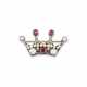LATE 19TH CENTURY RUBY, SYNTHETIC RUBY, DIAMOND AND PEARL CORONET BROOCH - photo 1