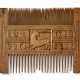 A CARVED BOXWOOD COMB WITH A UNICORN AND A ROOSTER - фото 1
