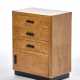 Déco style cabinet in briar-veneered wood with three drawers and door, handles in black painted wood. Italy, 20th century. (55.5x70.5x34 cm.) (defects and restorations) - Foto 1