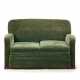 Novecento two-seater sofa with wooden frame and green velvet upholstery. Italy, 1930s. (135x79x85 cm.) (defects) - photo 1